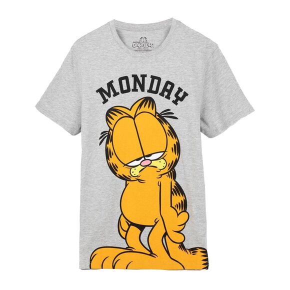 Garfield Mens Monday Long Pyjama Set / Gray/Black/Yellow - Picture 2 of 3